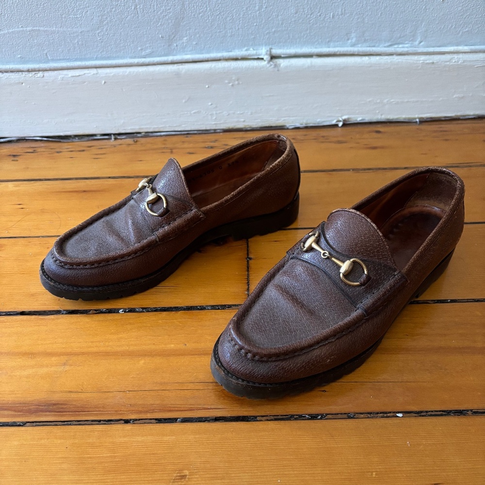 Gucci Horsebit Loafers with Lug Sole Sz 37.5